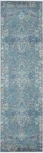 2’ X 6’ Blue Distressed Medallion Runner Rug