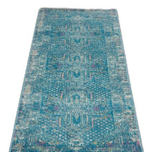 2’ X 6’ Blue Distressed Medallion Runner Rug
