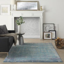 2’ X 6’ Blue Distressed Medallion Runner Rug