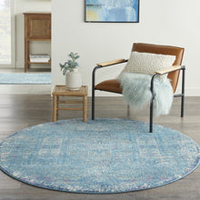 2’ X 6’ Blue Distressed Medallion Runner Rug