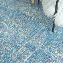 2’ X 6’ Blue Distressed Medallion Runner Rug