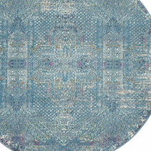 2’ X 6’ Blue Distressed Medallion Runner Rug