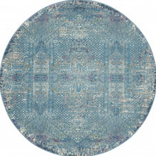 2’ X 6’ Blue Distressed Medallion Runner Rug