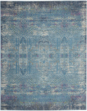 2’ X 6’ Blue Distressed Medallion Runner Rug