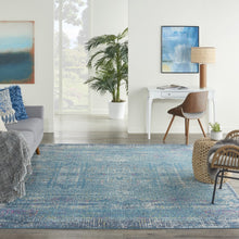 2’ X 6’ Blue Distressed Medallion Runner Rug