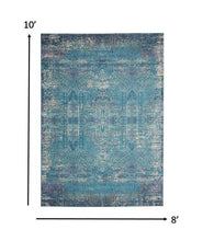 2’ X 6’ Blue Distressed Medallion Runner Rug