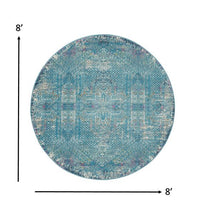 2’ X 6’ Blue Distressed Medallion Runner Rug