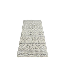 2’ X 10’ Ivory And Gray Berber Pattern Runner Rug