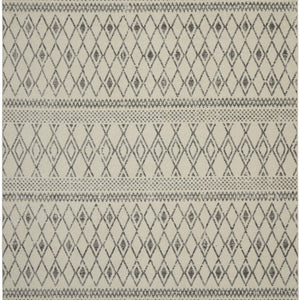 2' X 10' 象牙色和灰色柏柏爾圖案地毯