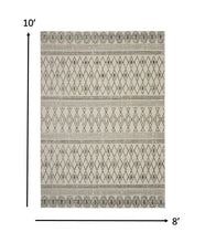 2’ X 10’ Ivory And Gray Berber Pattern Runner Rug
