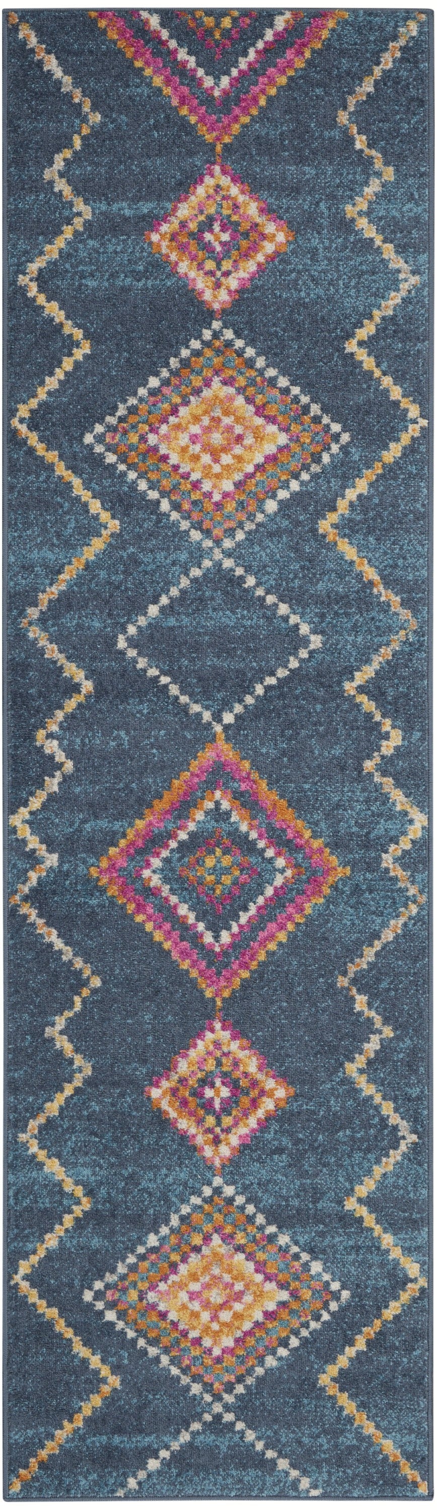 2’ X 3’ Navy Blue Berber Pattern Scatter Rug