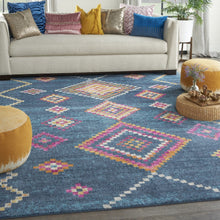 2’ X 3’ Navy Blue Berber Pattern Scatter Rug
