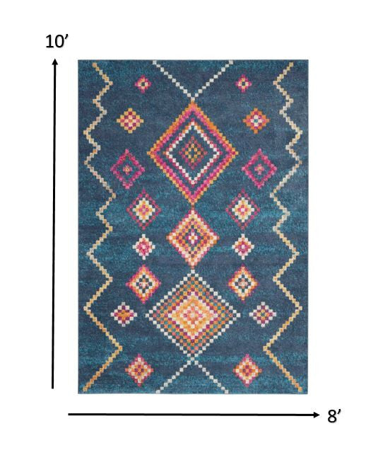 2’ X 3’ Navy Blue Berber Pattern Scatter Rug