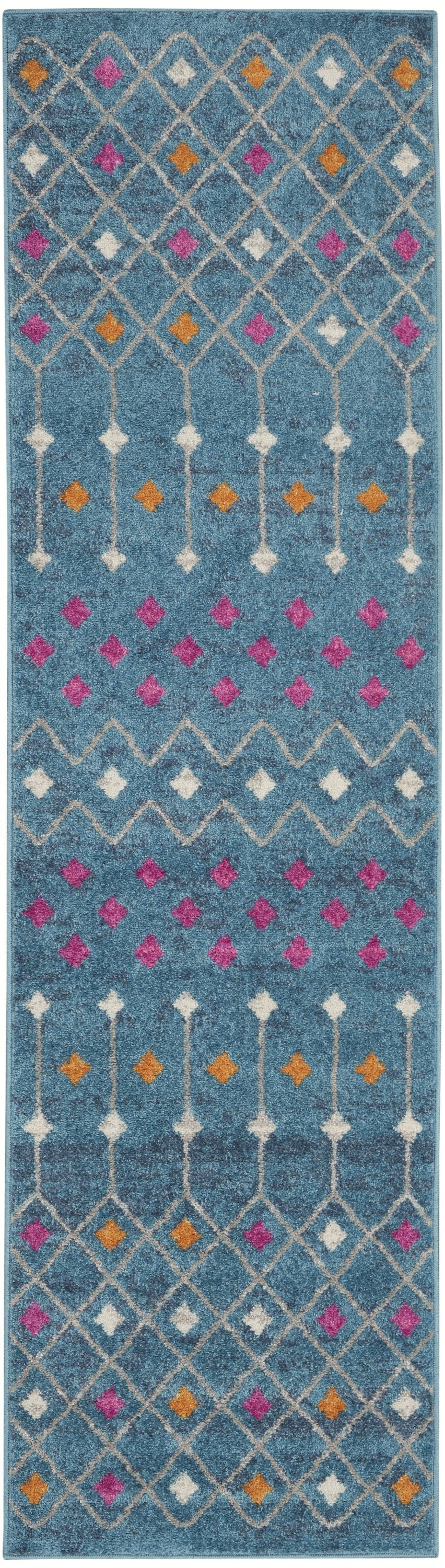 2’ X 3’ Blue Jewels Geometric Scatter Rug