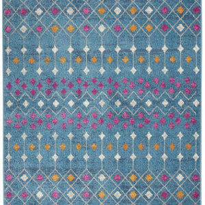 2’ X 3’ Blue Jewels Geometric Scatter Rug