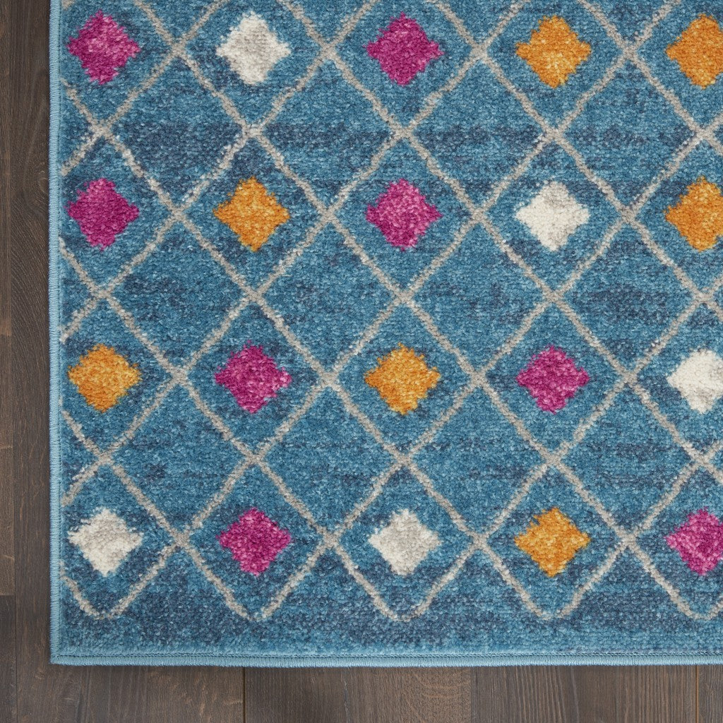 2’ X 3’ Blue Jewels Geometric Scatter Rug