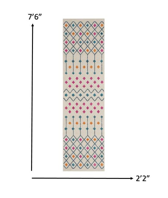 2’ X 3’ Ivory Jewels Geometric Scatter Rug