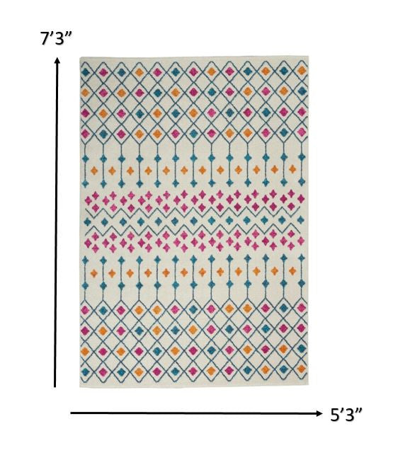 2’ X 3’ Ivory Jewels Geometric Scatter Rug