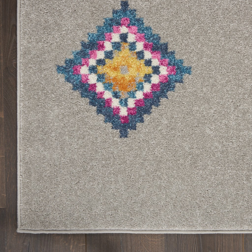 2’ X 3’ Gray And Multicolor Geometric Scatter Rug