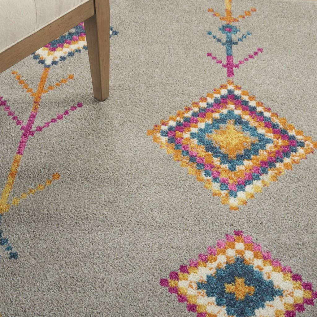 2’ X 3’ Gray And Multicolor Geometric Scatter Rug