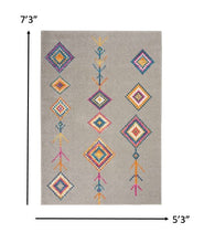 2’ X 3’ Gray And Multicolor Geometric Scatter Rug