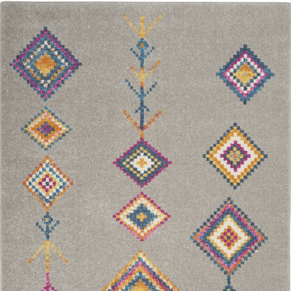 2’ X 3’ Gray And Multicolor Geometric Scatter Rug