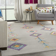 2’ X 3’ Gray And Multicolor Geometric Scatter Rug