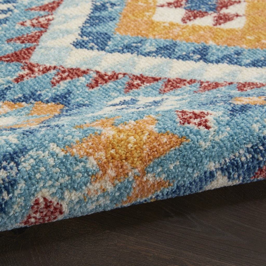 2’ X 3’ Blue And Multi Diamonds Scatter Rug