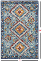 2’ X 3’ Blue And Multi Diamonds Scatter Rug