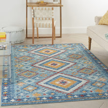 2’ X 3’ Blue And Multi Diamonds Scatter Rug