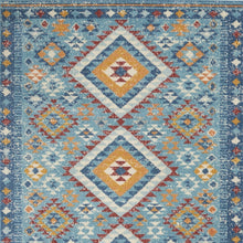 2’ X 3’ Blue And Multi Diamonds Scatter Rug