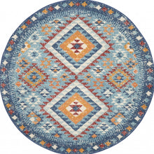 2’ X 3’ Blue And Multi Diamonds Scatter Rug