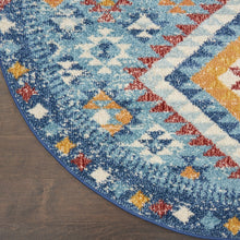 2’ X 3’ Blue And Multi Diamonds Scatter Rug