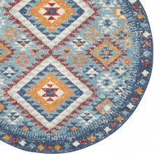 2’ X 3’ Blue And Multi Diamonds Scatter Rug