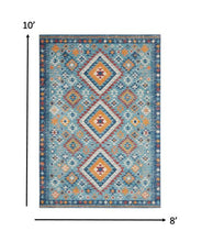 2’ X 3’ Blue And Multi Diamonds Scatter Rug
