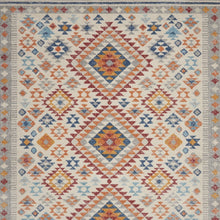 2’ X 6’ Ivory And Red Diamonds Runner Rug