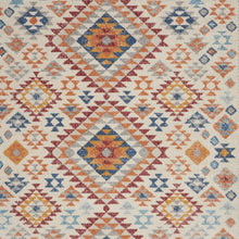 2’ X 6’ Ivory And Red Diamonds Runner Rug