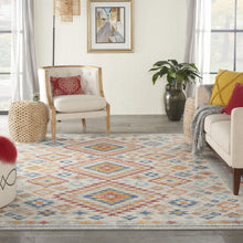 2’ X 6’ Ivory And Red Diamonds Runner Rug