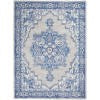 4’ X 6’ Gray And Blue Persian Medallion Area Rug