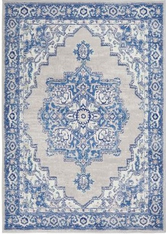 4’ X 6’ Gray And Blue Persian Medallion Area Rug