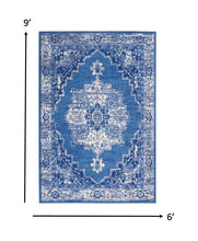 4’ X 6’ Gray And Blue Persian Medallion Area Rug