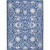 4’ X 6’ Navy And Ivory Intricate Floral Area Rug