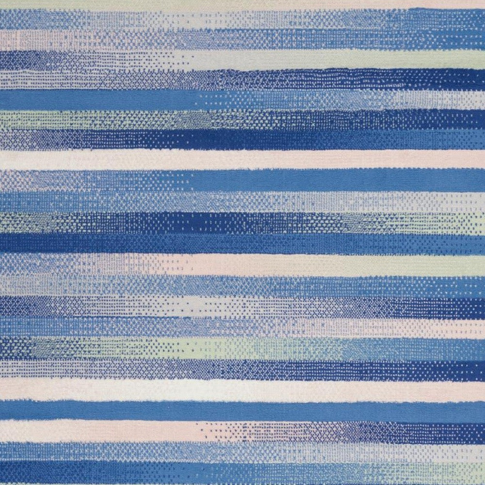 4’ X 6’ Blue And Ivory Halftone Stripe Area Rug