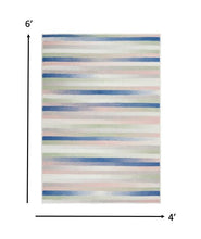 4’ X 6’ Ivory Halftone Stripe Area Rug