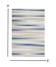 4’ X 6’ Ivory Halftone Stripe Area Rug