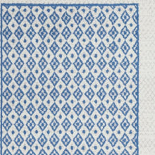 4’ X 6’ Ivory And Blue Geometric Area Rug