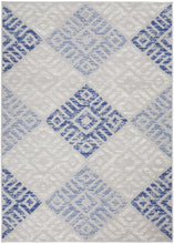 4’ X 6’ Gray And Blue Diamonds Area Rug