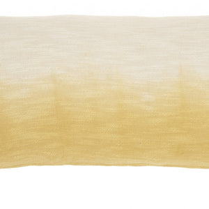 Yellow Ombre Tasseled Lumbar Pillow