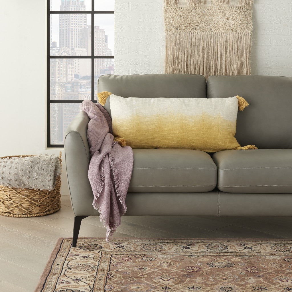 黃色 Ombre 流蘇腰枕