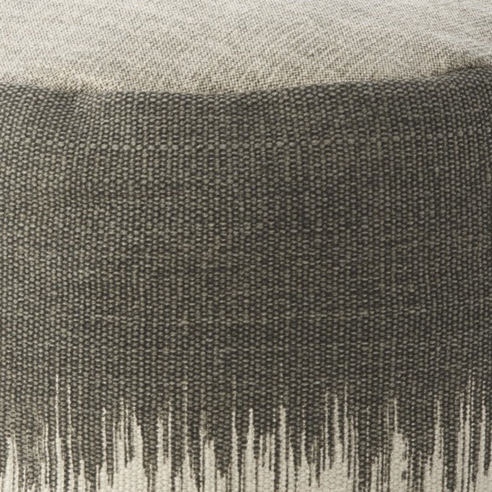 20"  Dark Grey Abstract Round Pouf Ottoman